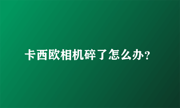 卡西欧相机碎了怎么办？