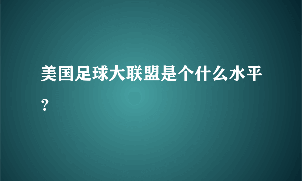 美国足球大联盟是个什么水平？