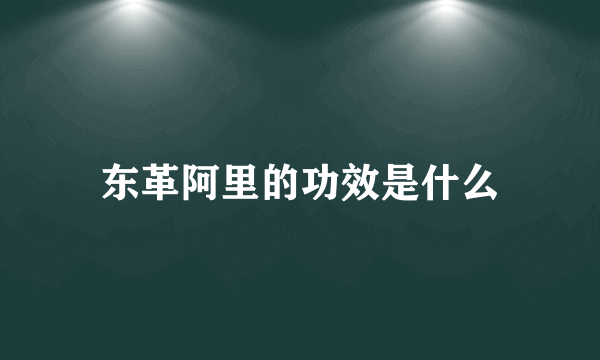 东革阿里的功效是什么