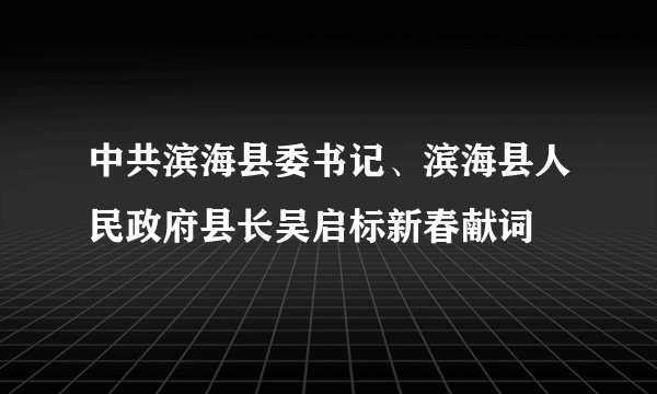 中共滨海县委书记、滨海县人民政府县长吴启标新春献词