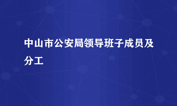 中山市公安局领导班子成员及分工