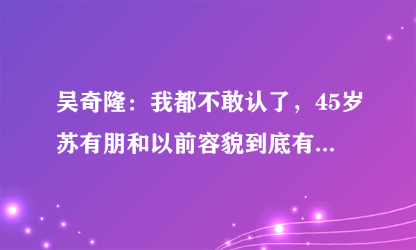 吴奇隆：我都不敢认了，45岁苏有朋和以前容貌到底有多大差距？