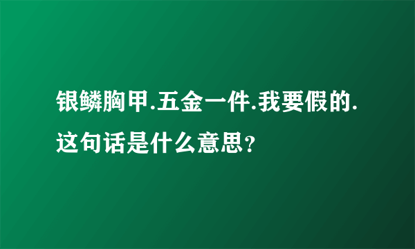 银鳞胸甲.五金一件.我要假的.这句话是什么意思？