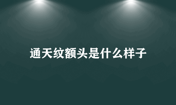 通天纹额头是什么样子