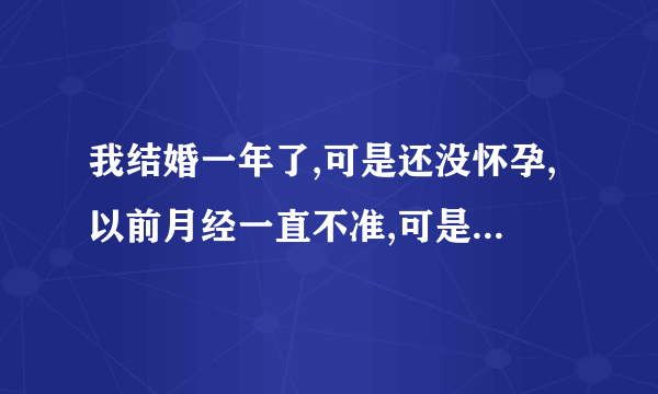 我结婚一年了,可是还没怀孕,以前月经一直不准,可是查不出病因,医生说体质太差,现在月经还是不准,请问..