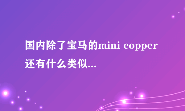 国内除了宝马的mini copper 还有什么类似的mini车型？能买到的？