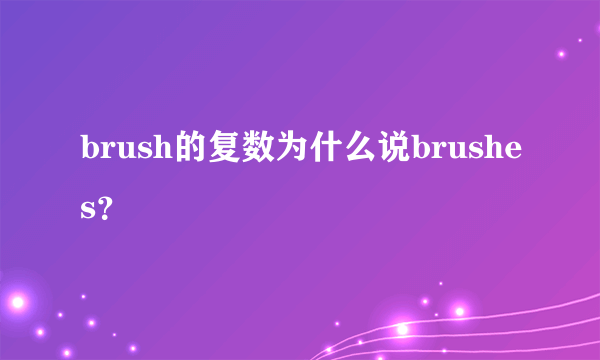 brush的复数为什么说brushes？