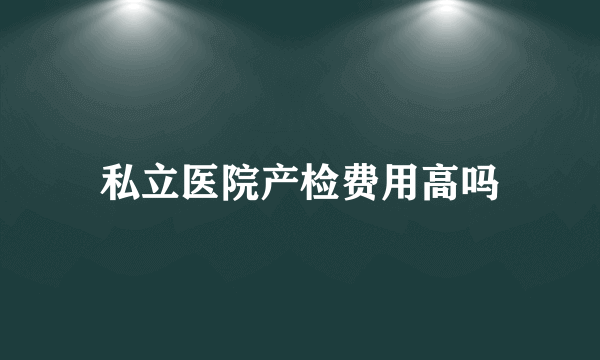 私立医院产检费用高吗