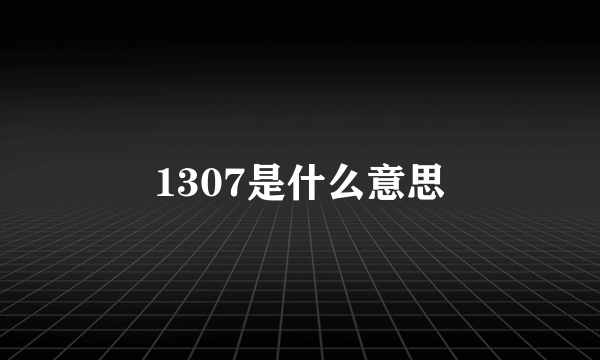 1307是什么意思