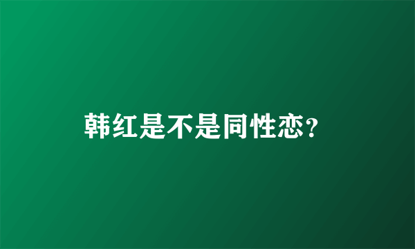 韩红是不是同性恋？