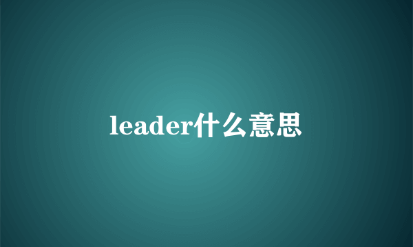 leader什么意思