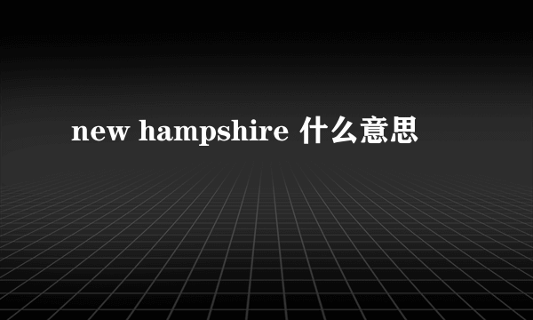 new hampshire 什么意思