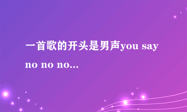 一首歌的开头是男声you say no no no, say no no no,然后一会是女声唱的