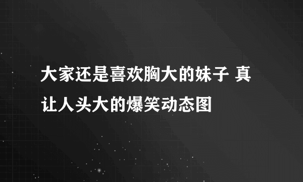 大家还是喜欢胸大的妹子 真让人头大的爆笑动态图