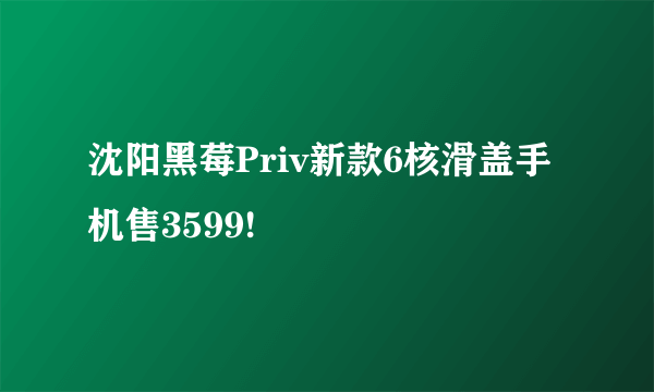 沈阳黑莓Priv新款6核滑盖手机售3599!