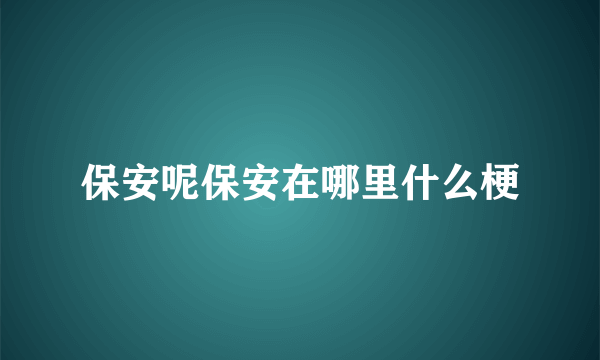 保安呢保安在哪里什么梗