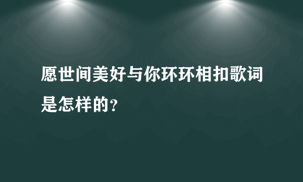 愿世间美好与你环环相扣歌词是怎样的？