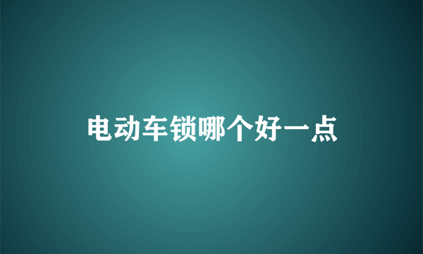 电动车锁哪个好一点