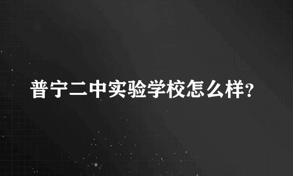 普宁二中实验学校怎么样？