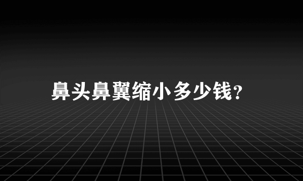 鼻头鼻翼缩小多少钱？