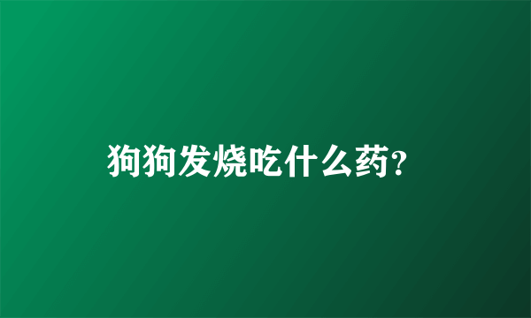 狗狗发烧吃什么药？