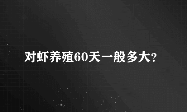 对虾养殖60天一般多大？