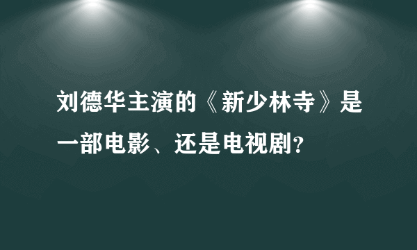 刘德华主演的《新少林寺》是一部电影、还是电视剧？