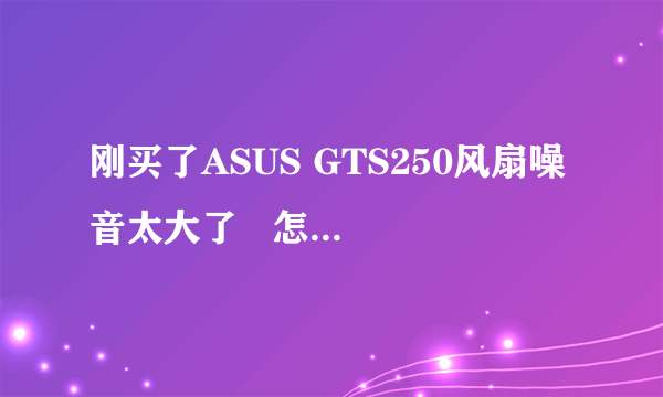 刚买了ASUS GTS250风扇噪音太大了   怎么处理? 要换个显卡的话 换个怎么样的同等级显卡好呢