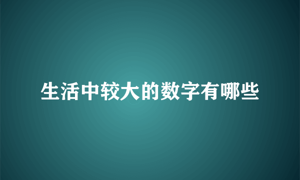 生活中较大的数字有哪些