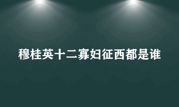 穆桂英十二寡妇征西都是谁