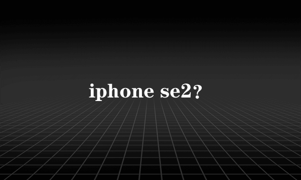 iphone se2？