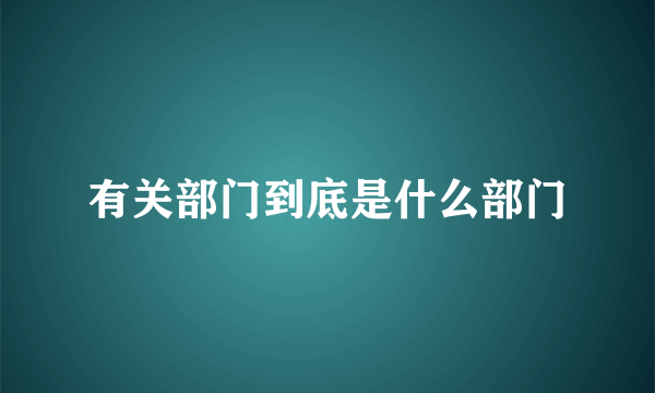 有关部门到底是什么部门