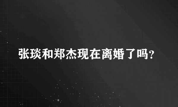 张琰和郑杰现在离婚了吗？