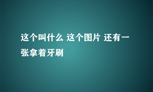 这个叫什么 这个图片 还有一张拿着牙刷