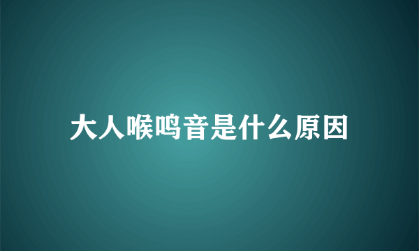 大人喉鸣音是什么原因