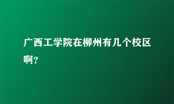 广西工学院在柳州有几个校区啊？