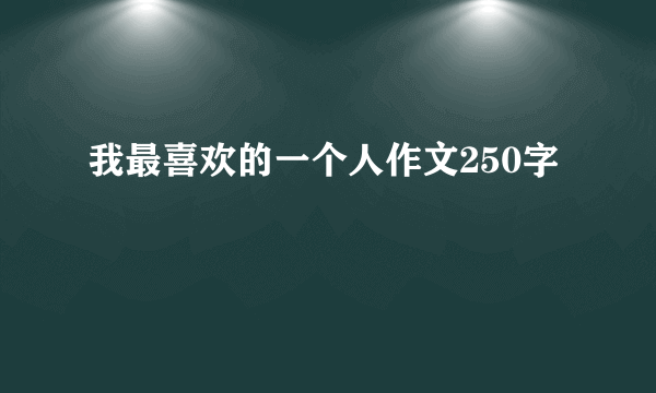 我最喜欢的一个人作文250字