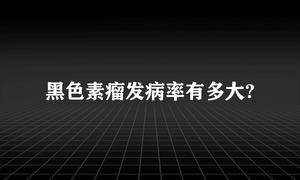 黑色素瘤发病率有多大?