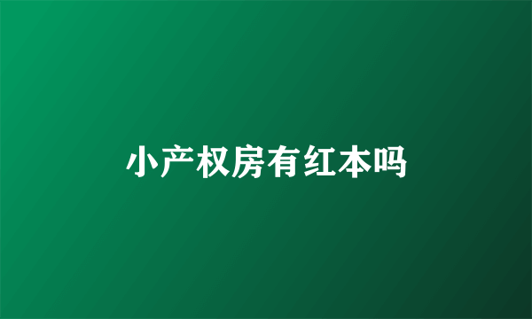 小产权房有红本吗