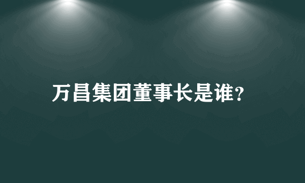 万昌集团董事长是谁？