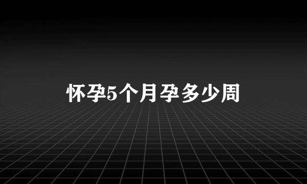 怀孕5个月孕多少周