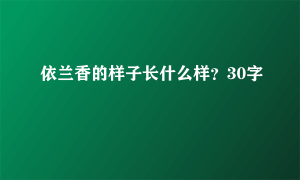 依兰香的样子长什么样？30字