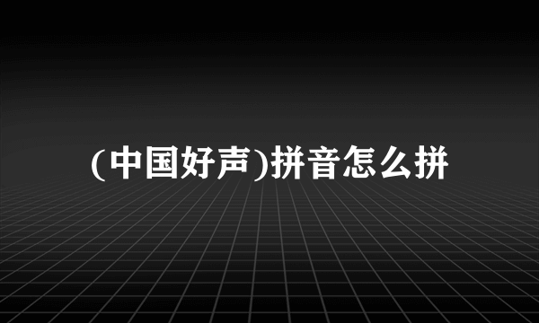 (中国好声)拼音怎么拼