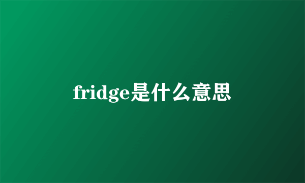 fridge是什么意思