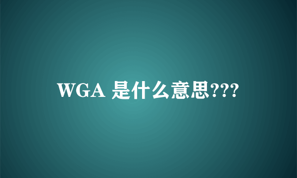 WGA 是什么意思???