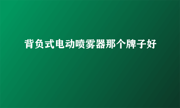 背负式电动喷雾器那个牌子好