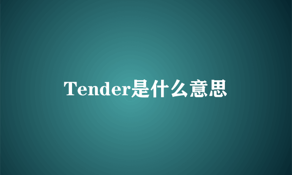 Tender是什么意思