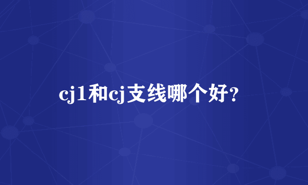 cj1和cj支线哪个好？