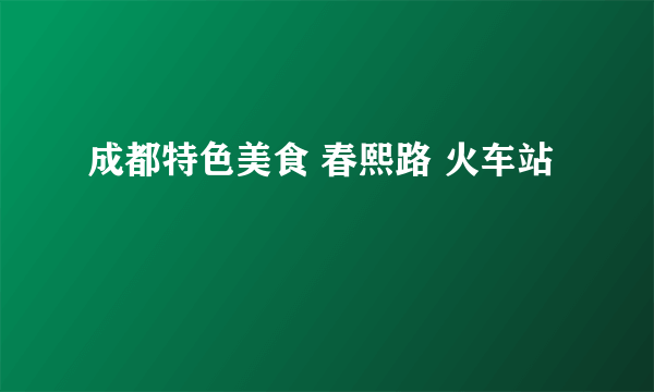 成都特色美食 春熙路 火车站