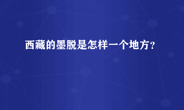 西藏的墨脱是怎样一个地方？